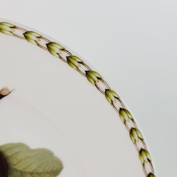 Vintage Hookers Fruit Plumb SALAD Plate Set Rosina Queens England Botanical Dish - Picture 7 of 10